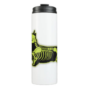 Garrafa Térmica esqueleto de corgi para homens de halloween skelet