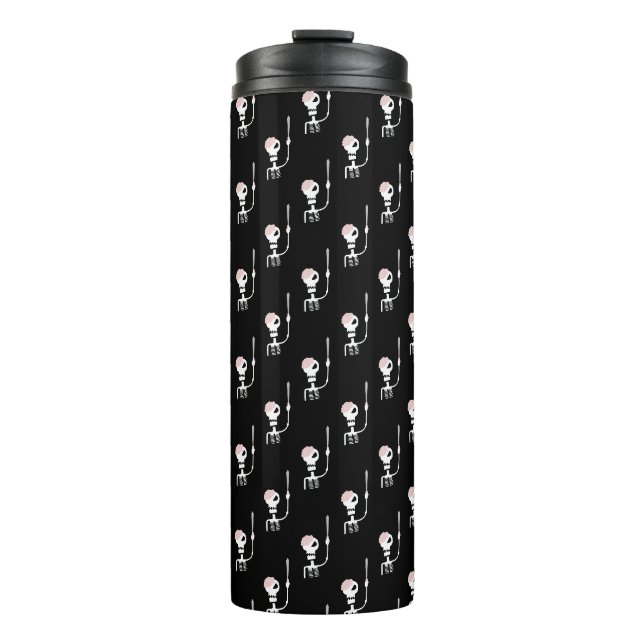 Garrafa Térmica esqueleto de Halloween com uma espada (Frente)