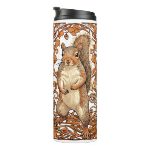 Garrafa Térmica Esquilo Art Nouveau - esquilo engraçado amante