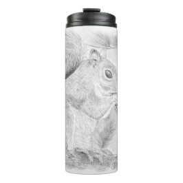 Garrafa Térmica Esquilo Nibblando um Tumbler Térmico de Snack