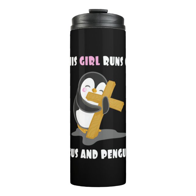 Garrafa Térmica Essa Garota Funciona Com Jesus E Pinguins (Frente)