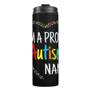 Garrafa Térmica Esse coração colorido do autismo feito com peda