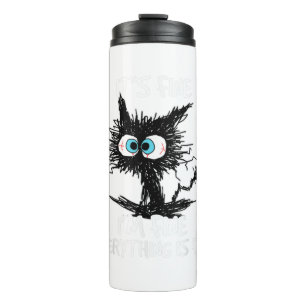 Garrafa Térmica Está bem, estou bem. Está tudo bem, preto.