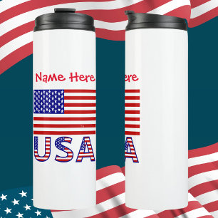 Garrafa Térmica Estados Unidos da América Flag Red Personal