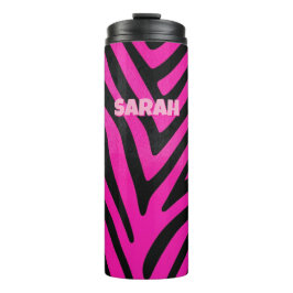 Garrafa Térmica Estampa de Zebra Rosa Personalizada