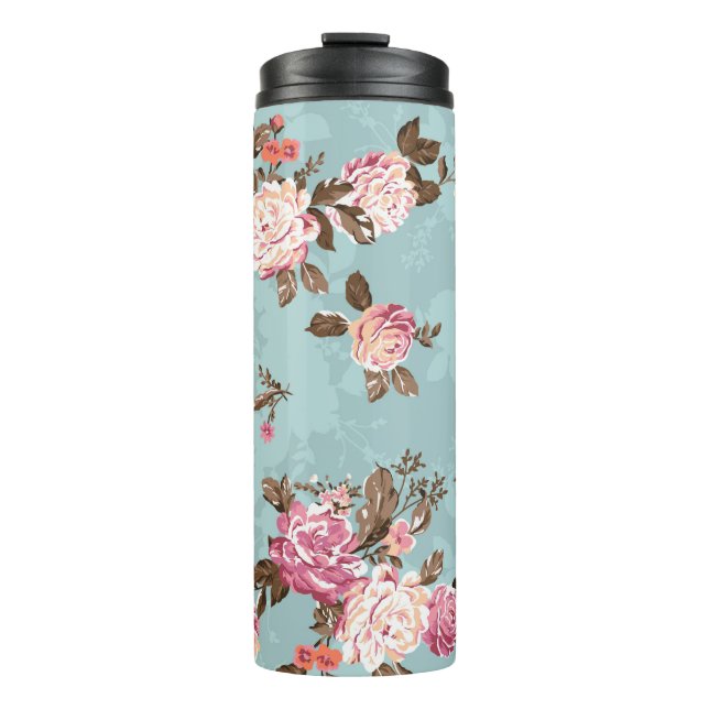 Garrafa Térmica estampagem em forma de flor, design, ilustração, a (Frente)