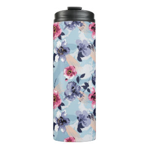 Garrafa Térmica estampagem em forma de flor, design, ilustração, a