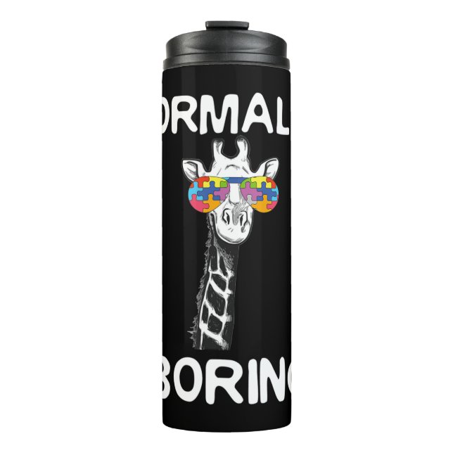 Garrafa Térmica Este design gráfico engraçado apresenta girafa com (Frente)