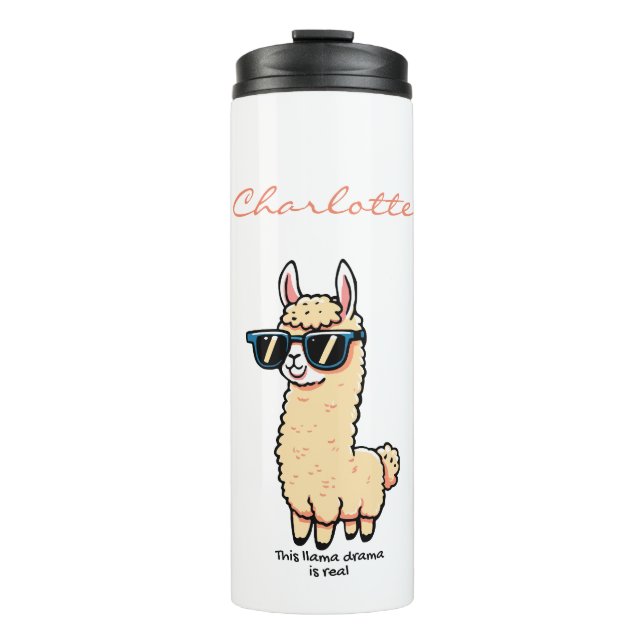 Garrafa Térmica Este Llama Drama é uma pose esquisita em óculos es (Frente)