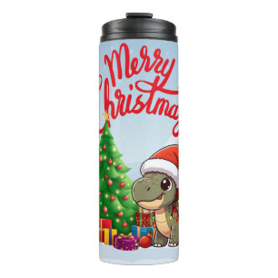 Garrafa Térmica Estegossauro de Natal de bebê bonito/caprichoso