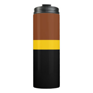 Garrafa Térmica Estilo de Bloco de Cor Preto Amarelo castanho Desi