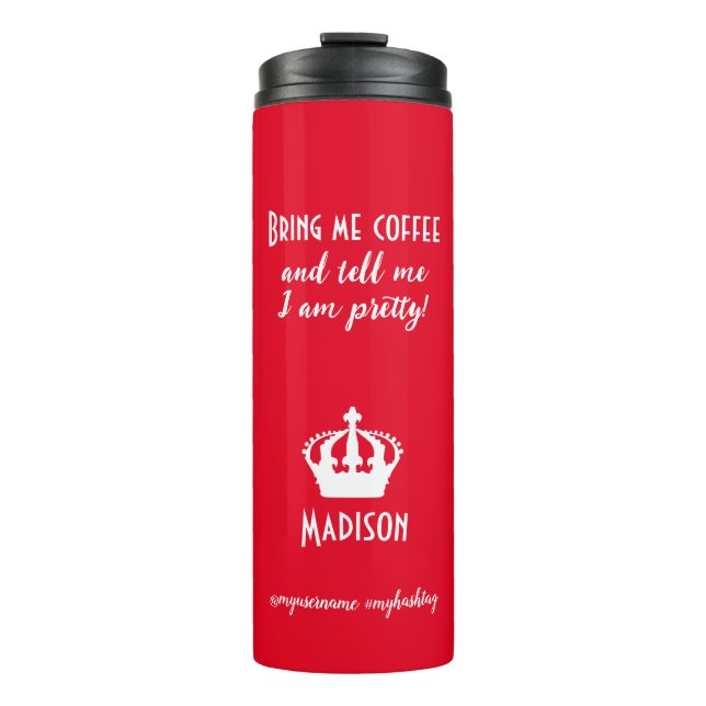 Garrafa Térmica Estilo de Nome Personalizado do Café Engraçado (Frente)