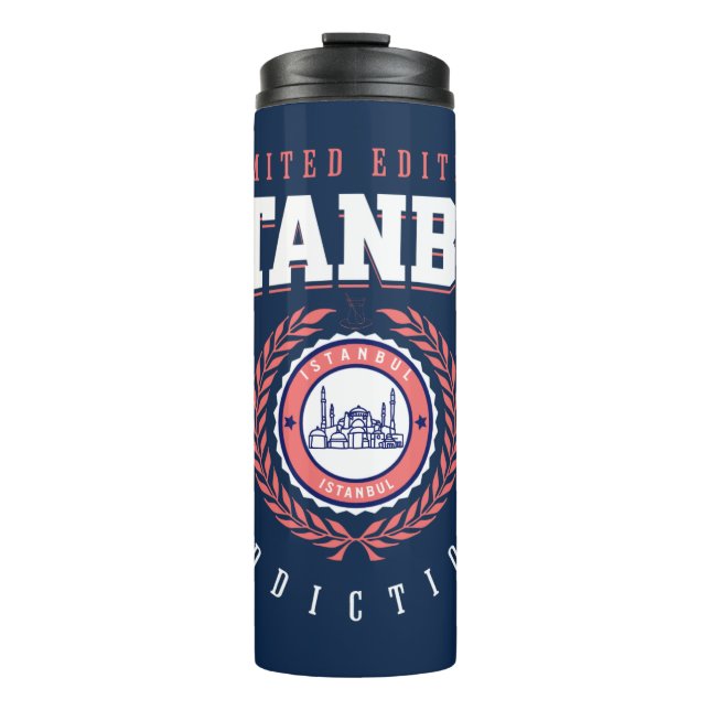Garrafa Térmica Estilo Esportivo de Viajantes da Cidade Turca de I (Frente)