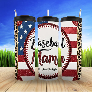 Garrafa Térmica Estilo Mama de Baseball Patriótico