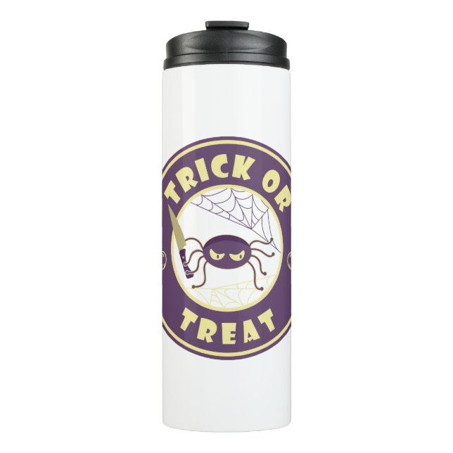 Garrafa Térmica Estilo Starbucks para a aranha do halloween (Frente)