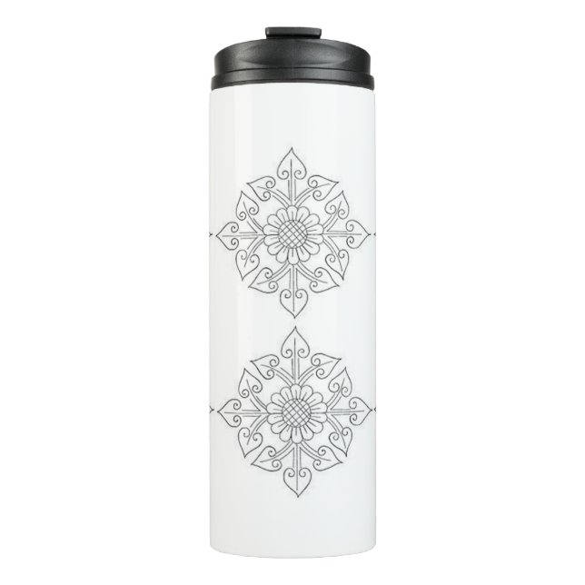 Garrafa Térmica Estilos Clássicos Florais (Frente)