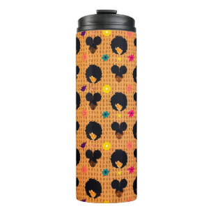 Garrafa Térmica Estilos de Cabelo de Afros e Altos-Alvos