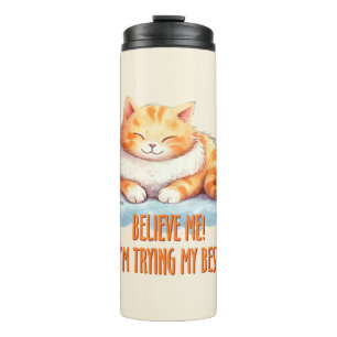 Garrafa Térmica Estou a tentar o meu melhor gato de laranja