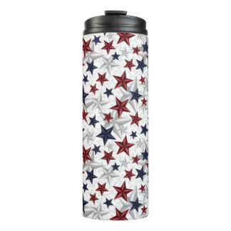 Garrafa Térmica Estrela Vermelha Branca e Azul Irritada