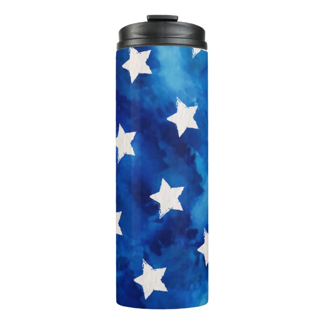 Garrafa Térmica Estrelas Azul Aquarela Azul Faculdade (Frente)