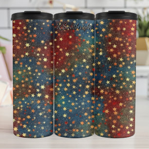 Garrafa Térmica Estrelas de Natal Brilho Festivo