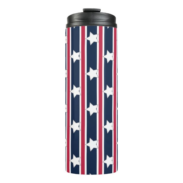 Garrafa Térmica Estrelas e Gretas Patrióticas Divertidas e Ricos (Frente)