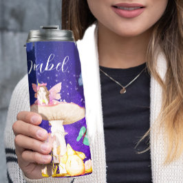 Garrafa Térmica Estrelas Mágicas Encantadas Fadas De Cogumelo Pess