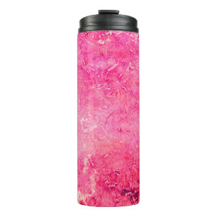 Garrafa Térmica Estruturas rosa feitas manualmente em uma pintura 