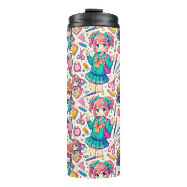 Garrafa Térmica estudante de animação (Frente)