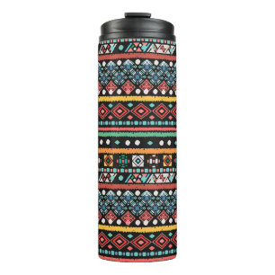 Garrafa Térmica Étnica Boho: Impressão de pixel geométrico