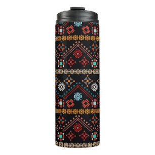 Garrafa Térmica Étnica Boho: Tribal Colorida Sem Olho.