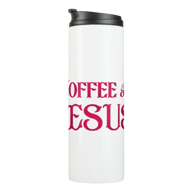 Garrafa Térmica Eu amo Jesus e café (Rotação à direita)
