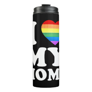 Garrafa Térmica Eu Amo Meu Sinalizador De Orgulho gay Do Arco-Íris