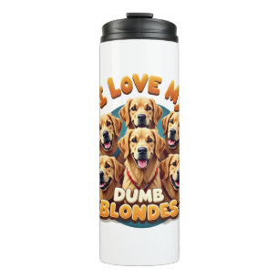 Garrafa Térmica Eu Amo Meus Louros Tontos Retrievers Golden Vintag