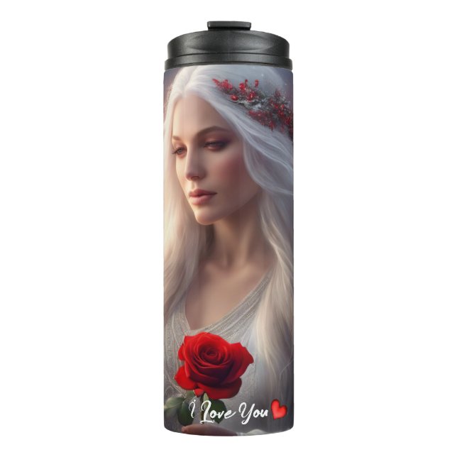Garrafa Térmica Eu amo você, Tumbler Térmico (Frente)