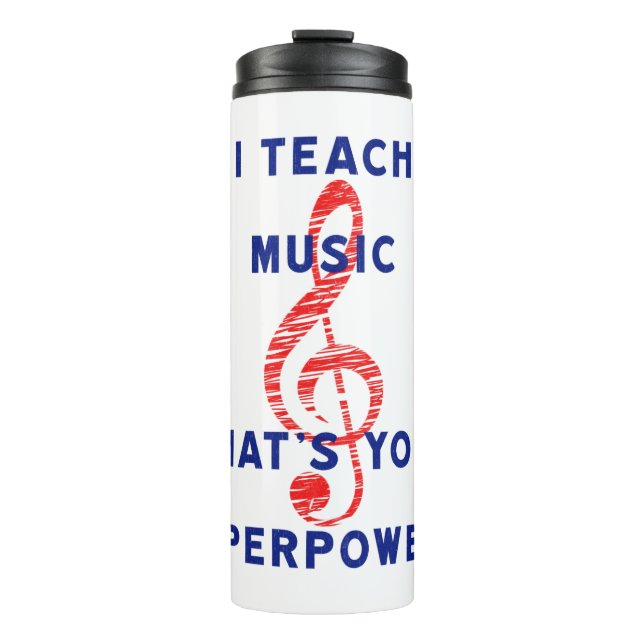 Garrafa Térmica Eu ensino a música o que é sua superpotência (Frente)