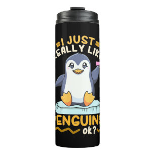 Garrafa Térmica Eu Gosto Muito De Pinguins