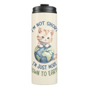 Garrafa Térmica Eu não sou pequeno, só embaixo da terra - Gato bon