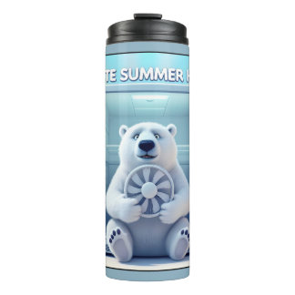 Garrafa Térmica Eu Odeio o Calor do Verão - Urso Polar Fofo na Gel