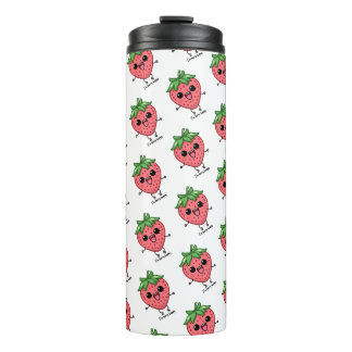 Garrafa Térmica Eu sou Berry Happy, fofinha, saltando morango kawa