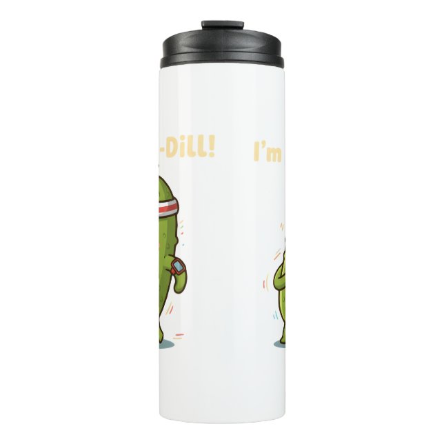 Garrafa Térmica Eu sou um Fit-Dill! Design engraçado de punheta de (Frente)