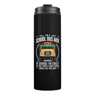 Garrafa Térmica Eu sou um ônibus escolar, perto da escola.