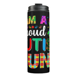 Garrafa Térmica Eu sou uma tia design do autismo orgulhosa para ti