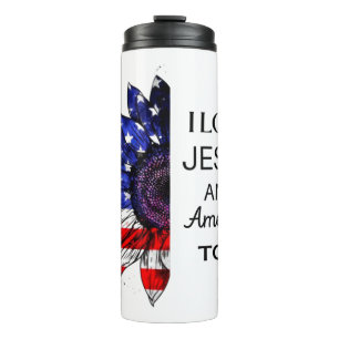 Garrafa Térmica Eu também amo Jesus e América