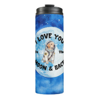 Garrafa Térmica Eu Te Amo A Lua E Labrador De Trás