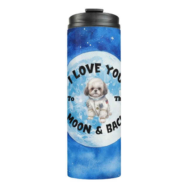 Garrafa Térmica Eu Te Amo À Lua E Volta Shih Tzu (Frente)