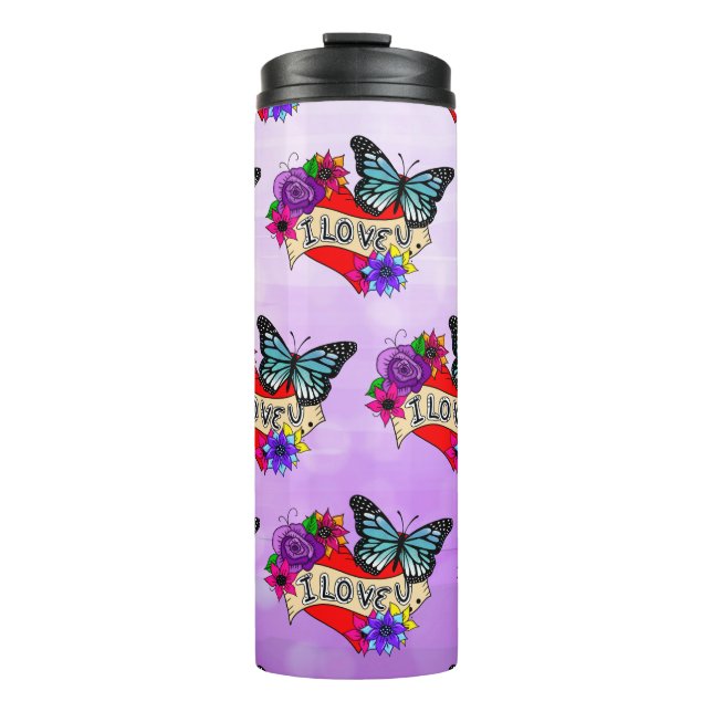 Garrafa Térmica Eu Te Amo | Coração Dia de os namorados (Frente)