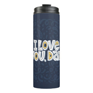 Garrafa Térmica Eu te amo, pai. Bright lettering aspas no dar