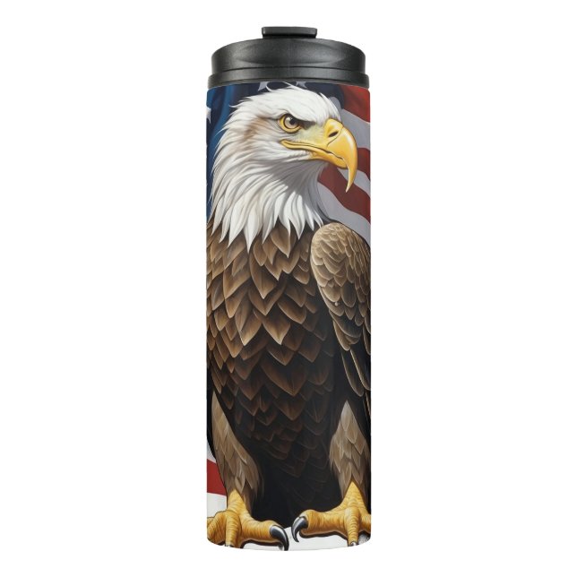 Garrafa Térmica *~* EUA Flag EAGLE Patriotic Bold America AP16 (Frente)