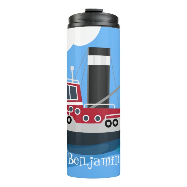 Garrafa Térmica Exemplo de desenho animado de embarcações de arras (Frente)